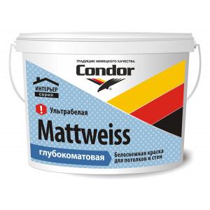 Краска Condor MATTWEISS белоснежная для потолков и стен