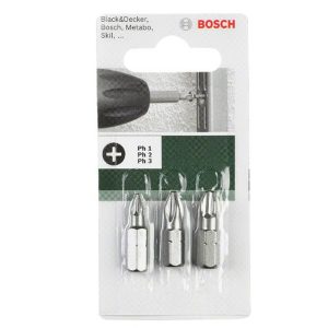 Набор бит BOSCH Standard PZ1/PZ2/PZ3 25 мм