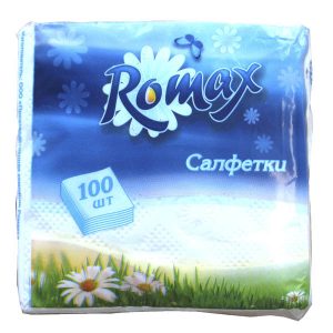Салфетки бумажные Romax белые 100 шт