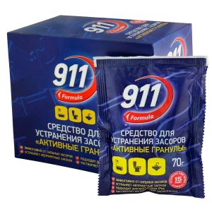 Средство для устранения засоров 911 Активные гранулы 70 грамм