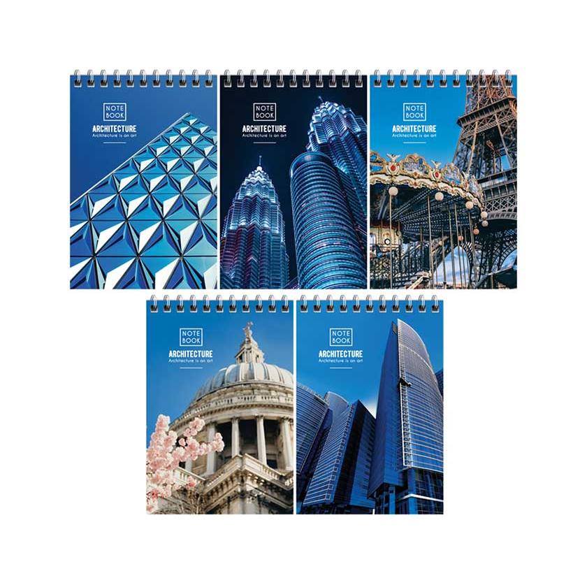 Блокнот А6 60л на гребне Путешествия. Architecture арт. Б6к60гр_25981 Блокнот А6 60л на гребне Путешествия. Architecture арт. Б6к60гр_25981
