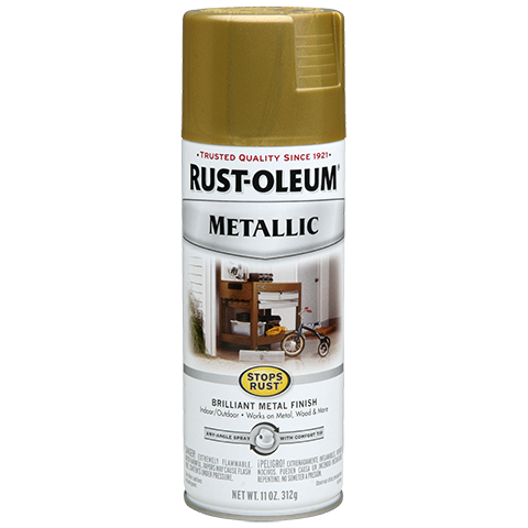 Эмаль-спрей Rust Oleum Stops Rust антикоррозийная с эффектом металлика Полированная латунь 0.312кг Эмаль-спрей Rust Oleum Stops Rust антикоррозийная с эффектом металлика Полированная латунь 0.312кг