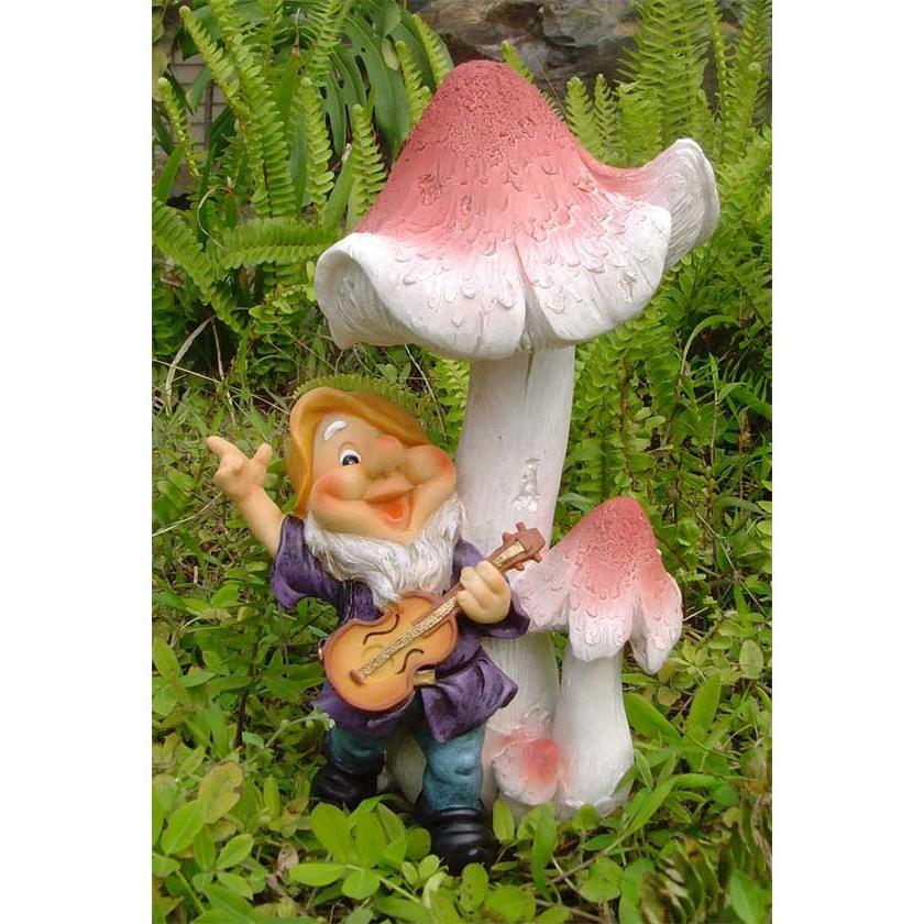 Фигура садовая Гном с грибами NF201030-1 Фигура садовая Гном с грибами NF201030-1