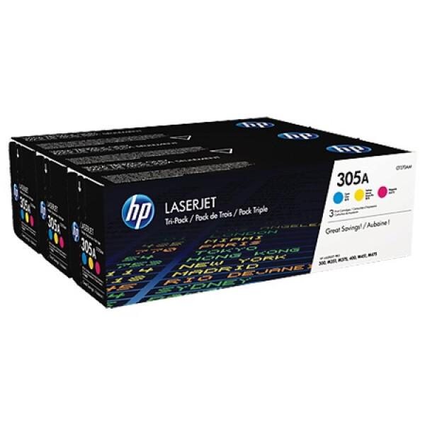 Картридж HP 305A 3-pack CF370AM Картридж HP 305A 3-pack CF370AM