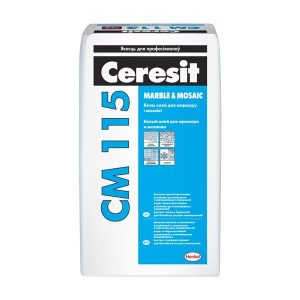 Клей для светлого мрамора и мозаики Ceresit CM 115 25 кг
