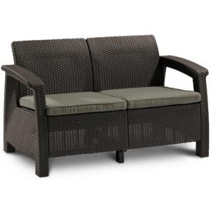 Диван пластиковый Корфу (Corfu love seat) коричневый