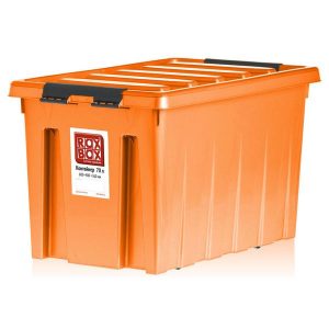 Контейнер на роликах универсальный с крышкой ROX BOX  70 л оранжевый