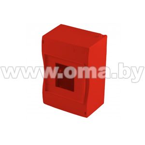 Коробка под авт.выкл. для откр.проводки на 4модуля красн КМ2040-02-И HEGEL
