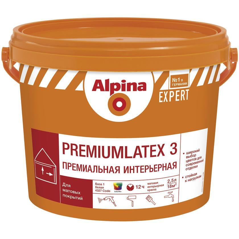 Краска Alpina EXPERT Premiumlatex 3 База 3 9.4л Краска Alpina EXPERT Premiumlatex 3 База 3 9.4л