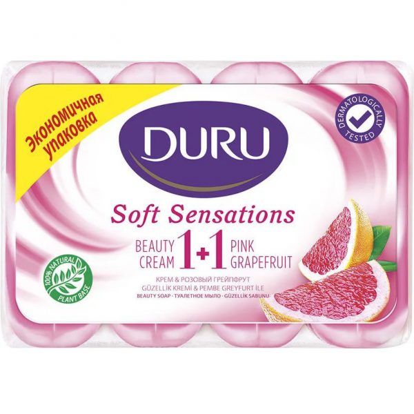 Крем-мыло DURU 1+1 Розовый грейпфрут 4х90 г