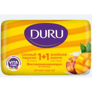Крем-мыло DURU 1+1 Сочный персик и знойное манго 80 г