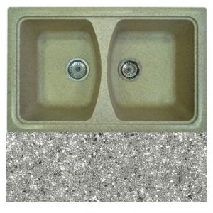 Кухонная мойка Fosto КМ 79-50 искристый серый 251 с сифоном