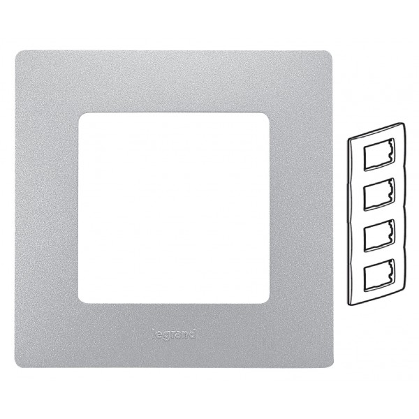 LEGRAND Etika plus алюм. Рамка 4-меснт. 672554 LEGRAND Etika plus алюм. Рамка 4-меснт. 672554