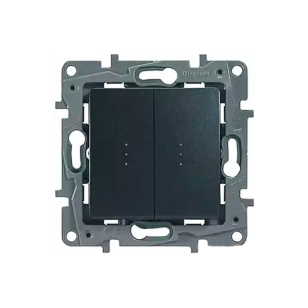 LEGRAND Etika plus антрацит Выключатель 2-кл. с подсветкой 672616 LEGRAND Etika plus антрацит Выключатель 2-кл. с подсветкой 672616