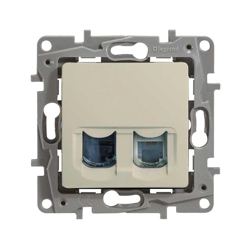 Legrand ETIKA сл.к. Розетка компьютерная 2*RJ45 (без рамки) 672355 Legrand ETIKA сл.к. Розетка компьютерная 2*RJ45 (без рамки) 672355