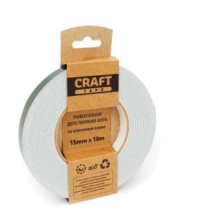 Лента двухсторонняя универсальная 15мм х 10м (на вспененной основе)