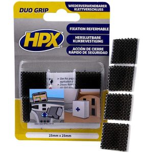 Лента самоклеющ. для крепления аксессуаров DUO GRIP 25мм*25мм 4шт черная