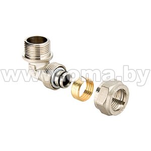 мп Угольник обжимной с переходом на нар. р. 20х1/2  VTm.353.N.002004