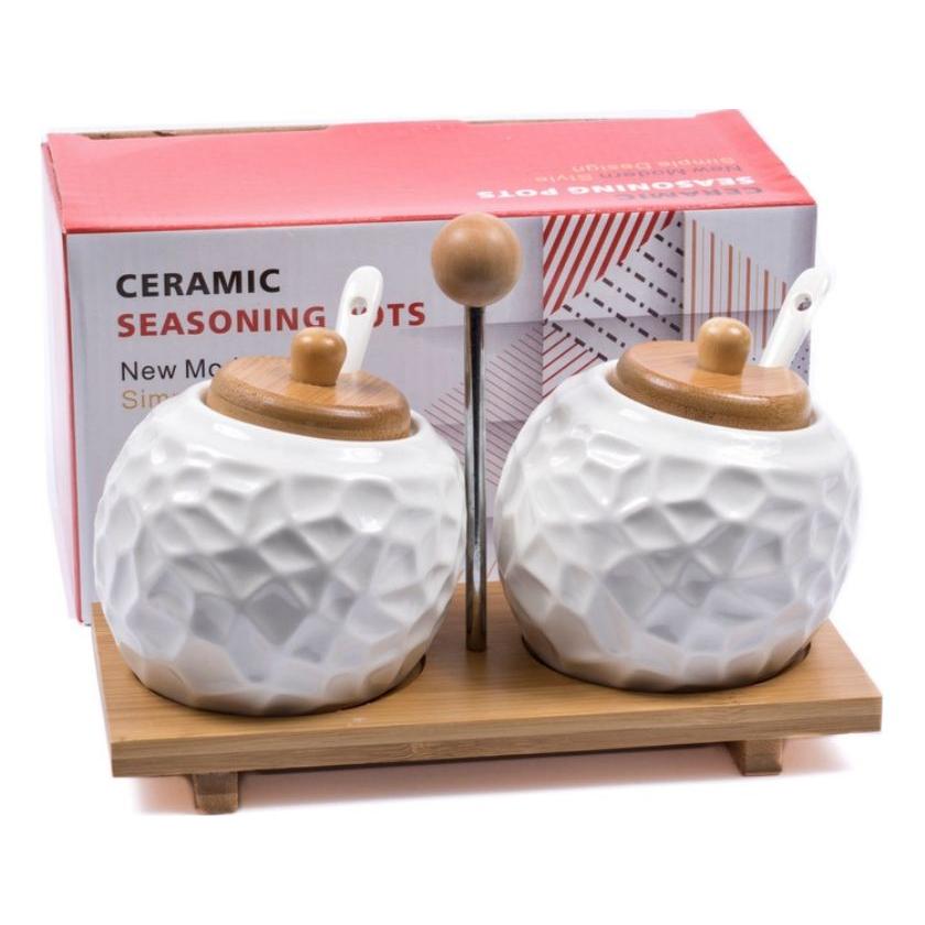 Н-р БАНОК ДЛЯ СПЕЦИЙ керамических Рельеф 2 шт. 200 мл Н-р БАНОК ДЛЯ СПЕЦИЙ керамических Рельеф 2 шт. 200 мл