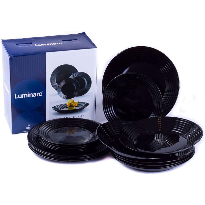 Набор тарелок Luminarc Harena Black N5162 стелокерамических 18 шт Набор тарелок Luminarc Harena Black N5162 стелокерамических 18 шт