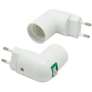 Патрон Е27 с вилкой и выключателем белый 71190