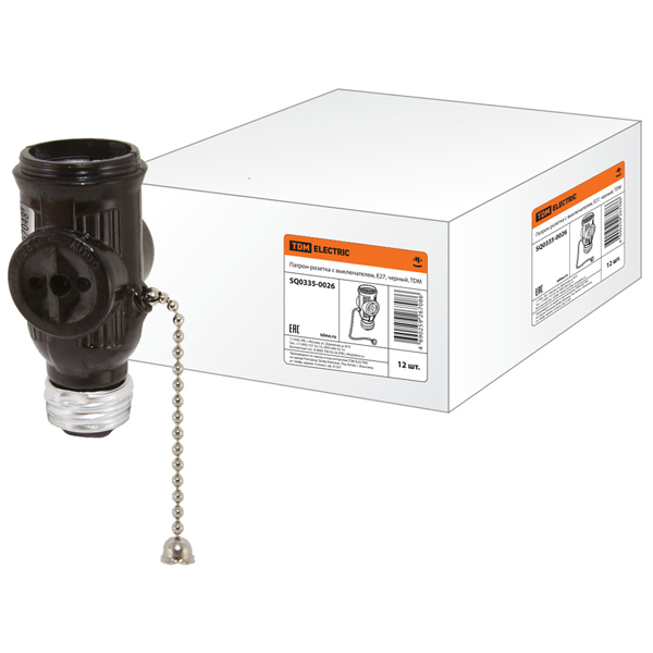 Патрон-розетка с выключателем SQ0335-0026 TDM ELECTRIC Патрон-розетка с выключателем SQ0335-0026 TDM ELECTRIC