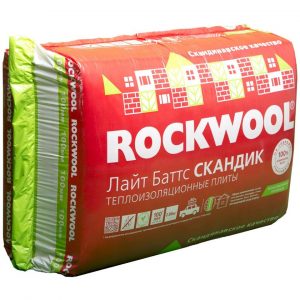 Плита теплоизоляционная ROCKWOOL ЛАЙТ БАТТС СКАНДИК 800х600х100 мм