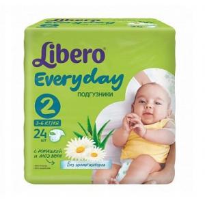 Подгузники д/детей LIBERO EVERYDAY 2 Мини (3-6кг) 24шт