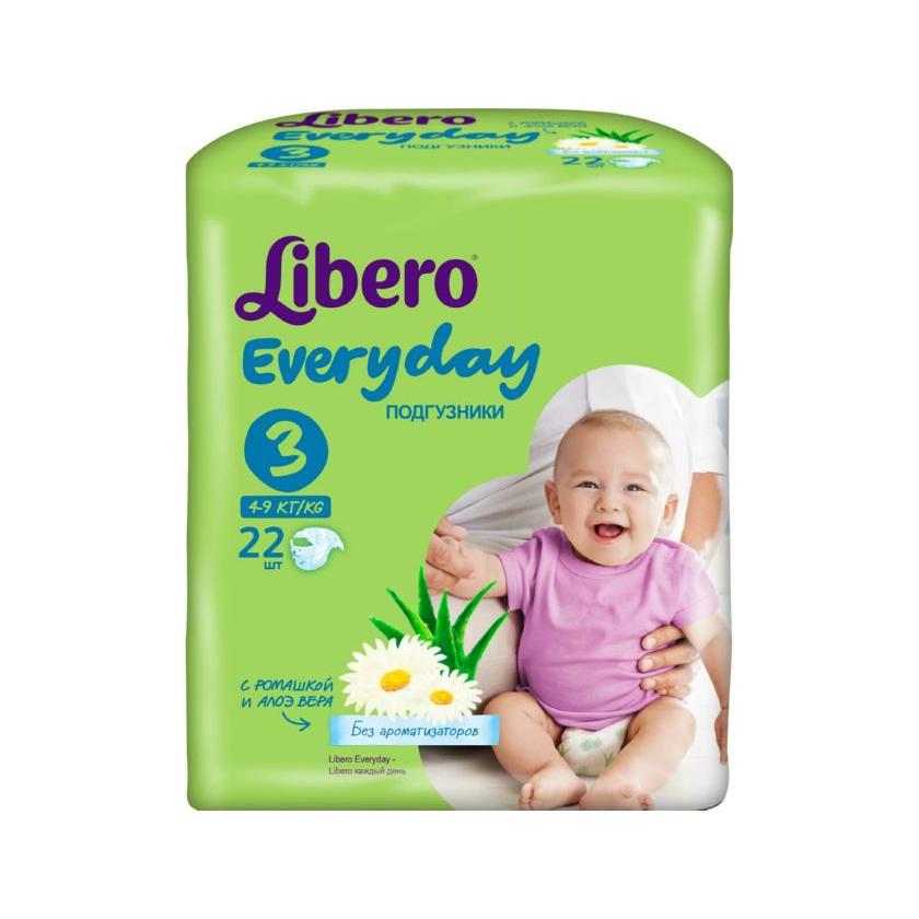 Подгузники д/детей LIBERO EVERYDAY 3 Миди (4-9кг) 22шт Подгузники д/детей LIBERO EVERYDAY 3 Миди (4-9кг) 22шт