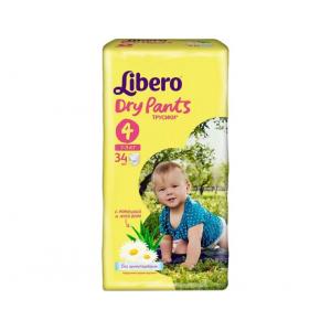 Подгузники-трусики д/детей LIBERO DRY PANTS 4 Макси (7-11кг) 34шт