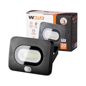 Прожектор светодиодный 20Вт (датч.движ) 5500К IP65 WFL-20W/05s Wolta