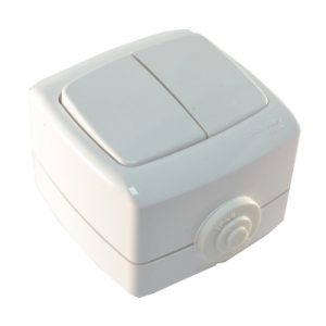 RONDO Выключатель 2кл. белый ВА510-228Б IP44