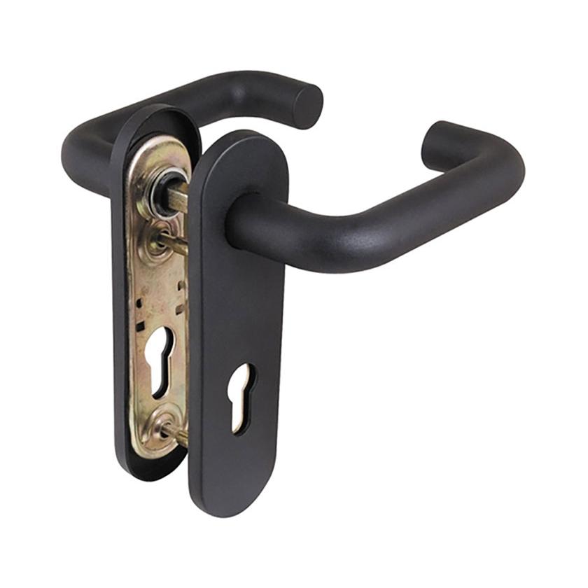 Ручка дверная на планке РН-008 для противопожарных замков (черн.) Ручка дверная на планке РН-008 для противопожарных замков (черн.)