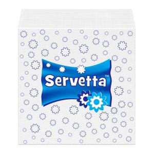 Салфетки бумажные SERVETTA 1 сл. 24х24 85 шт. белые