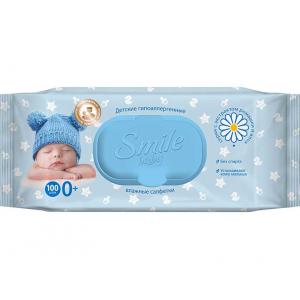 Салфетки влажные SMILE Baby Сок алоэ+экстракт ромашки 100 шт