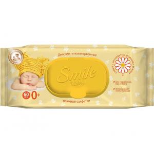 Салфетки влажные SMILE Baby Сок алое+экстракт ромашки 60 шт