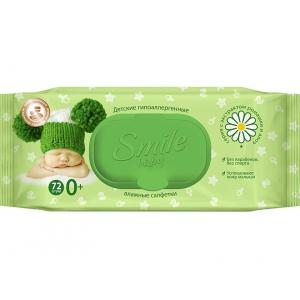 Салфетки влажные SMILE Baby Сок алое+экстракт ромашки 72 шт