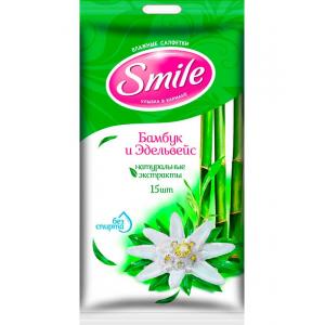 Салфетки влажные SMILE Бамбук и Эдельвейс