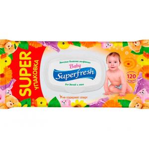 Салфетки влажные SUPERFRESH для детей Календула 120 шт