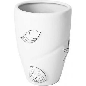 Стакан для ванной комнаты косметический BEACH белый арт. 5968 (керамика)
