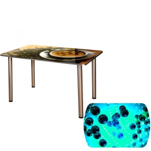 Стол обеденный СО-Д-03-4 синие пузыри