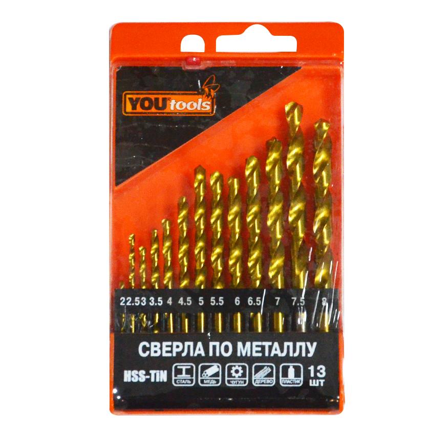 Сверла по металлу YOURTOOLS HSS-TiN 13 шт Сверла по металлу YOURTOOLS HSS-TiN 13 шт