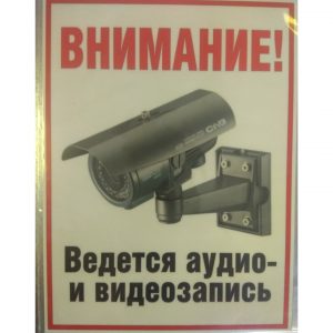 Табличка Ведется аудио-видеозапись вертикальная