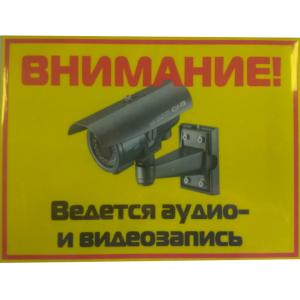 Табличка Ведется аудио-видеозапись вертикальная