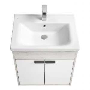 Тумба под умывальник Акватон Флай 60 1A237301FAX10 дуб белый/дуб крафт