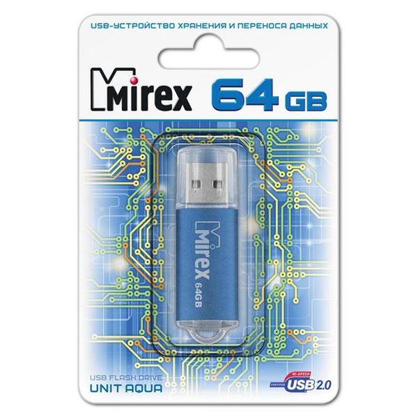 USB Flash MIREX Unit Aqua 64GB (13600-FMUAQU64) USB Flash MIREX Unit Aqua 64GB (13600-FMUAQU64)