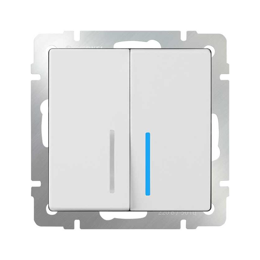 WERKEL бел. Выключатель 2-кл. прох. с подсветкой WL01-SW-2G-2W-LED WERKEL бел. Выключатель 2-кл. прох. с подсветкой WL01-SW-2G-2W-LED