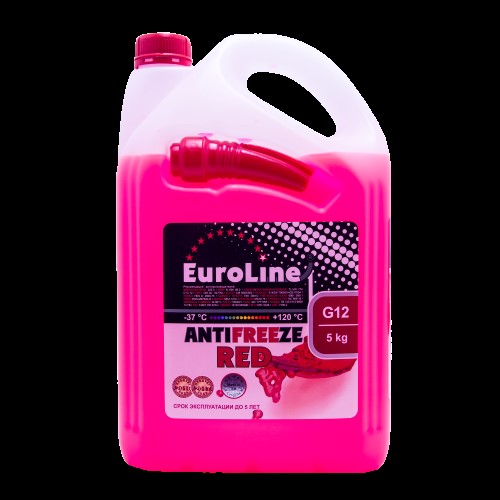 Антифриз Euroline G12 LL красный 5кг Антифриз Euroline G12 LL красный 5кг