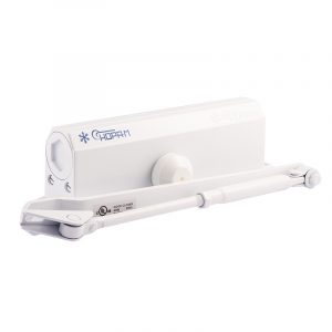 Доводчик дверной №5S до 160 кг белый морозост.