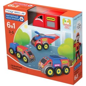 Магнитный конструктор MAGNETICUS Пожарная техника 6 в 1 (BLO-002-01)